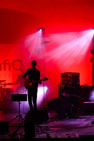 Koncert "Pawel Mazur - Przyjaciele i uczniowie" - Scena tarnowskiego Amfiteatru podczas koncertu.