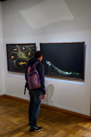 Wystawy: "Początki" oraz "Smak wiśni" - Publiczność oglądająca fotografie prezentowane na wystawie.