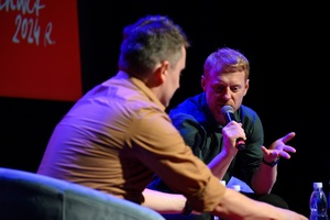 38. TNF - Dzień 5 (4.06.2024) - Na scenie Marzenia spotkanie z duetem aktorskim z filmu "Chłopi"- Kamilą Urzędowską i Cezarym Łukaszewiczem, które prowadzi Kuba Armata