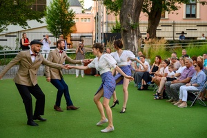Starówka Jazz Festival - 19.07.2024 r. - Koncert zespołu Leliwa Jazz Band. Widownia Amfiteatru.