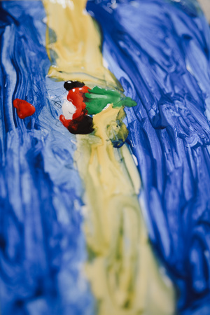 otwARTa jeszcze bardziej. Warsztaty dla małych pasjonatów sztuki - PEJZAŻ - Materiały plastyczne - farba na palecie.