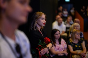 39. TNF: Dzień 8 (6.06.2025) - Widzowie w sali kinowej podczas spotkania z Bogusławem Lindą