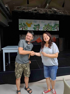 Turniej eliminacyjny Carcassonne 2025 - Zdobywca trzeciego miejsca - Jakub Szułakiewicz z koordynatorką Magdaleną Trusz