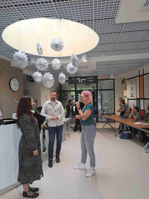 Piknik 13. Dzielnicy! - Rozpoczęcie Pikniku, od lewej Magdalena Trusz, Maciej Aleksander oraz Dorota Omylska