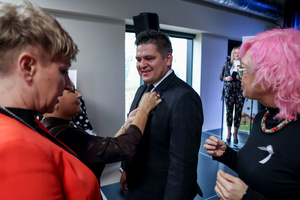 Inauguracja kampanii "Biała wstążka" - Uczestnicy uroczystej inauguracji