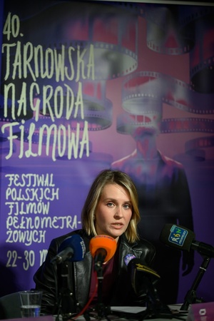 Konferencja prasowa 40. Tarnowskiej Nagrody Filmowej - Dominika Dąbek wspominająca o projekcjach specjalnych i Filmach Młodego Widza
