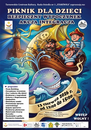 Plakat: Piknik dla dzieci: Bezpieczny wypoczynek - Akcja integracja