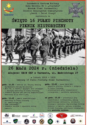 Plakat: Święto 16. Pułku Piechoty - Piknik historyczny