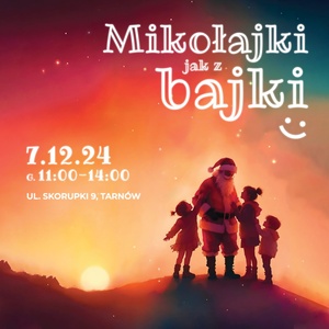 Plakat: Mikołajki jak z bajki - zabawa dla dzieci